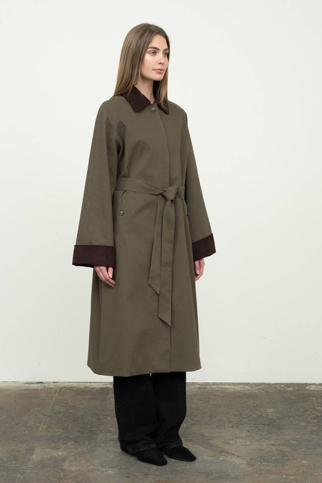 Ombre d’Olive Trench Coat