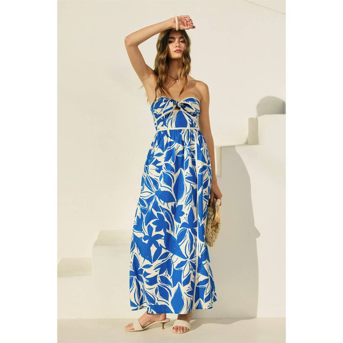 Azure Strapless Maxi Dress
