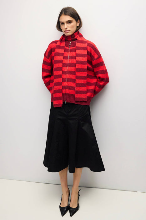 Rouge Striped Sweater with Scarf
