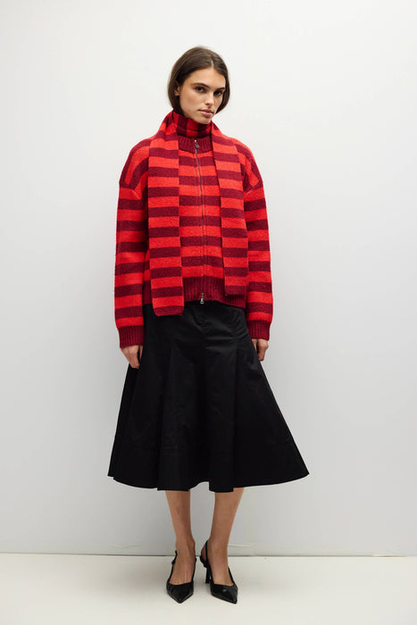 Rouge Striped Sweater with Scarf