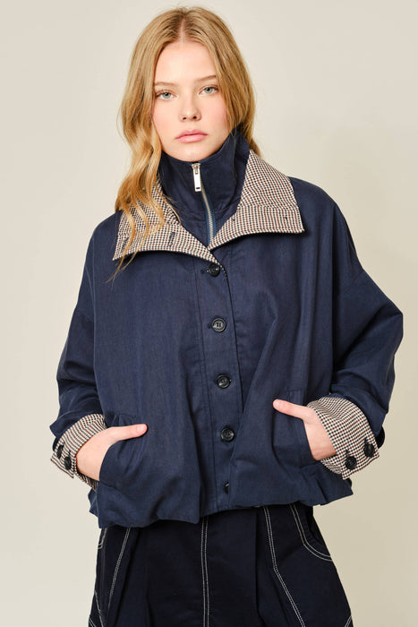 Gingham Cuff Coat