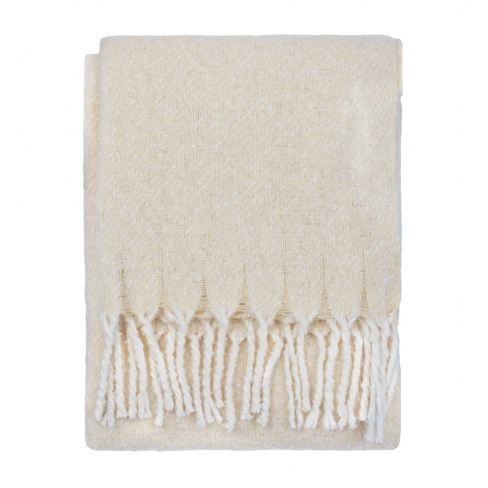 Isla Woven Tasselled Throw Cream