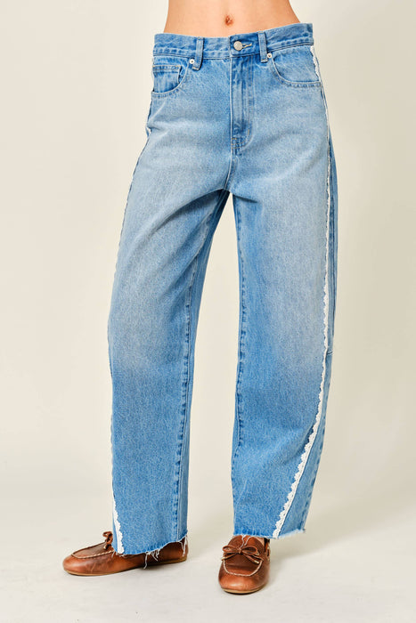 Lace Barrel Jeans