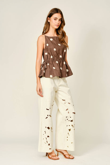 Taylor Cut Out Embroidered Pants