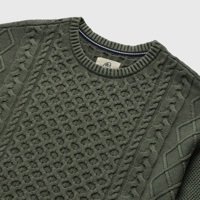 Eddie Knit Garment Washed Sweater - Lichen Green