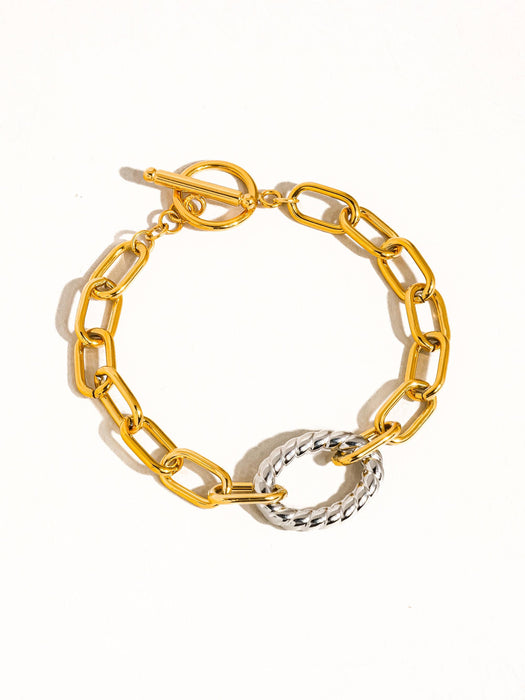 Two Tone Bold Chain Bracelet