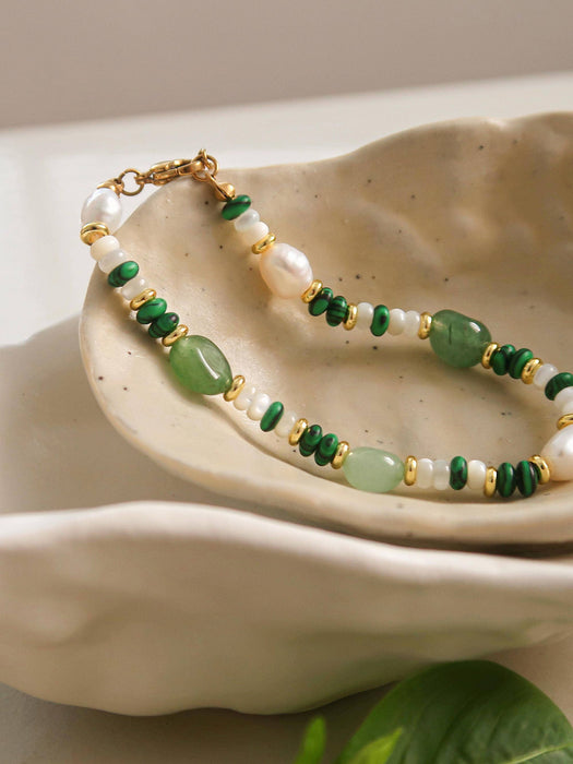 Bohemian Stone and Bead Bracelet