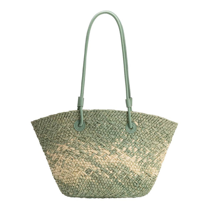 Sunset Sage Straw Tote Bag