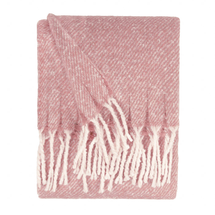 Rococo Pink Woven Throw Heather