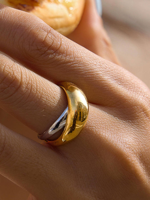 Two Tone Dome Band Ring