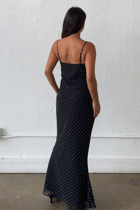 Noire Pois Maxi Dress