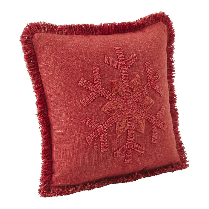 Red Snowflake Pillow