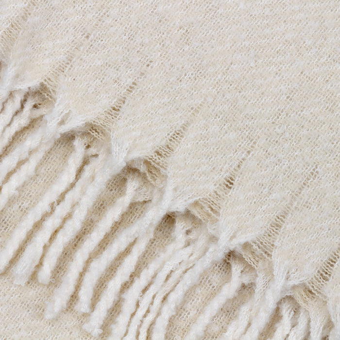 Isla Woven Tasselled Throw Cream