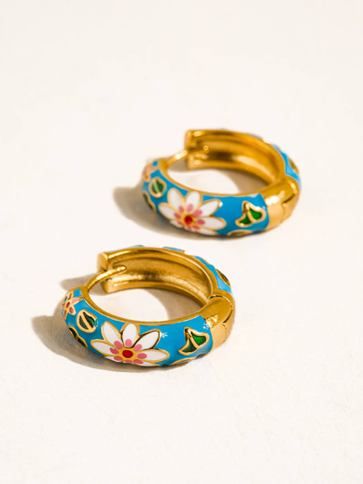 Beau Floral Hoop Earrings
