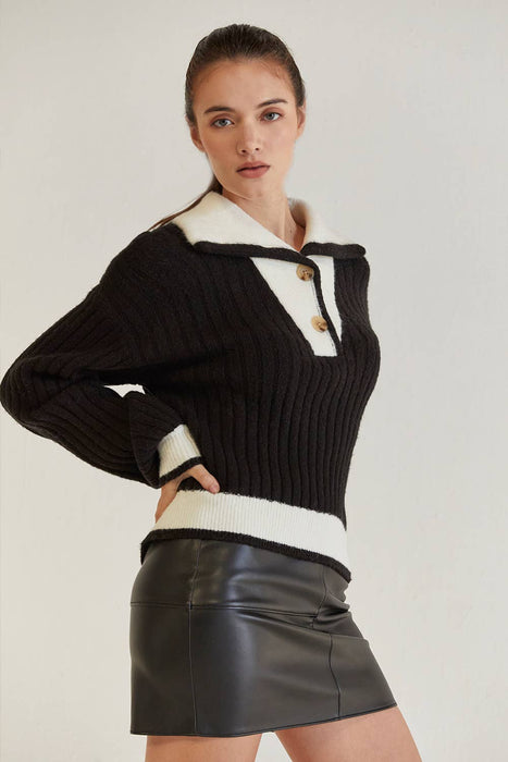 Daniella Collared Knit Sweater
