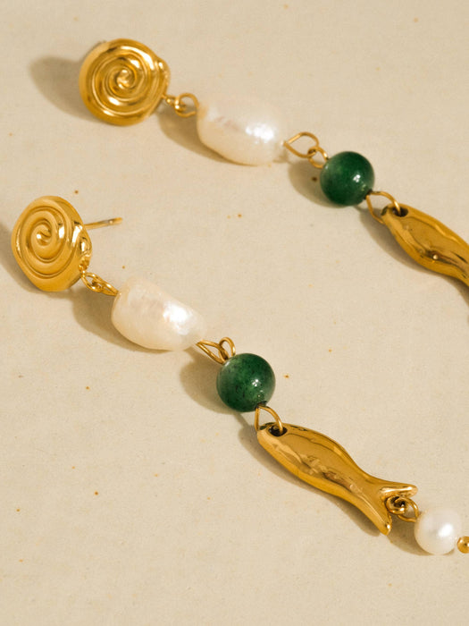 Palermo Freshwater Pearl Fish Earrings