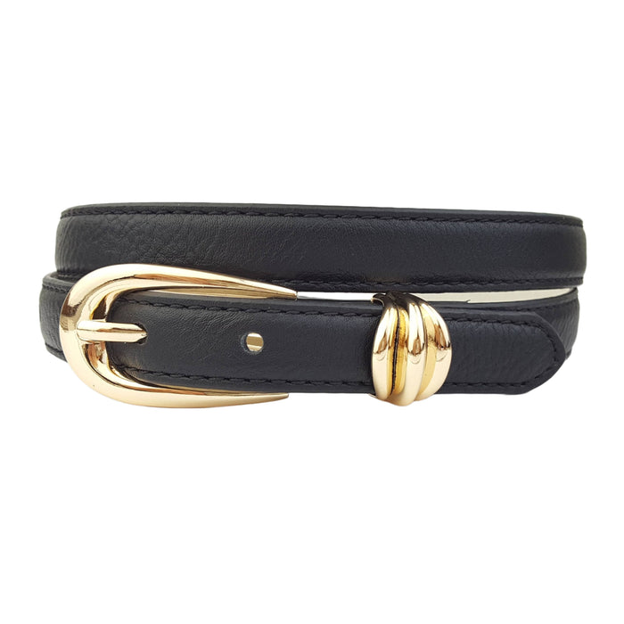 Skinny Gold Tone Buckle and Loop Belt