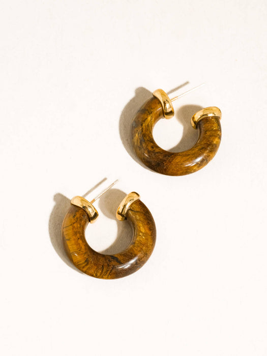 Western Natural Stone Hoop Earring