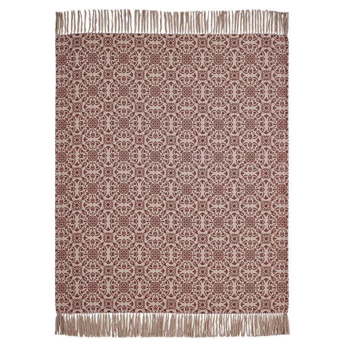 Burgundy Jacquard Woven Throw