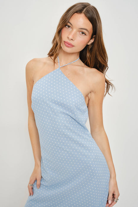 Pois Bleus Midi Dress