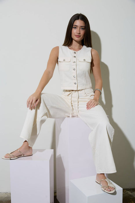 Ecru Denim Pants