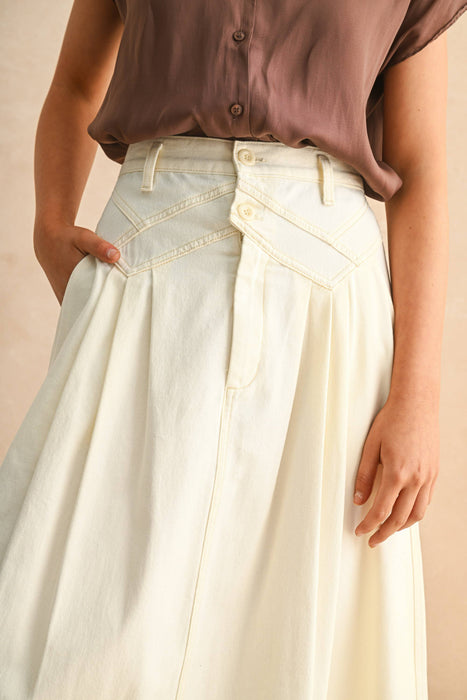Ecru Denim Skirt