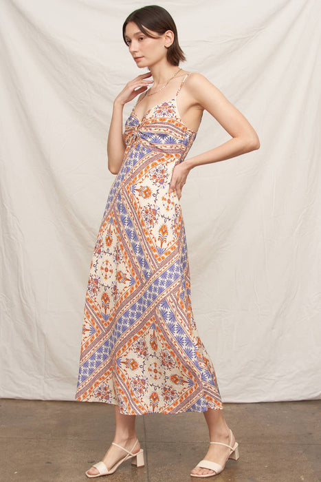 Sleeveless Paisley Slip Dress