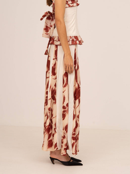 Flor Roja Midi Skirt
