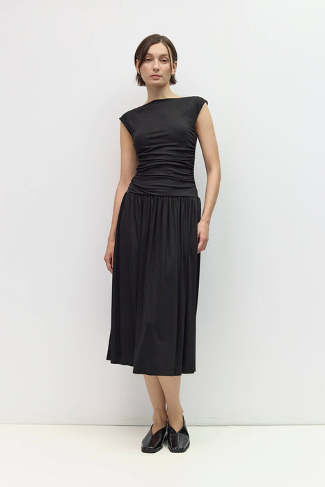 Aubrey Ruched Dress Black