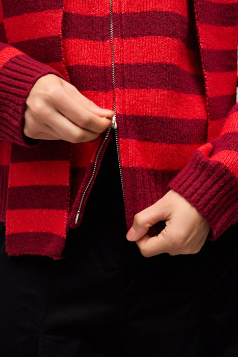 Rouge Striped Sweater with Scarf