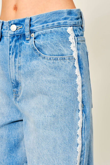 Lace Barrel Jeans