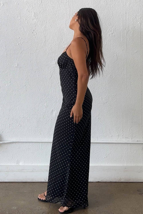 Noire Pois Maxi Dress