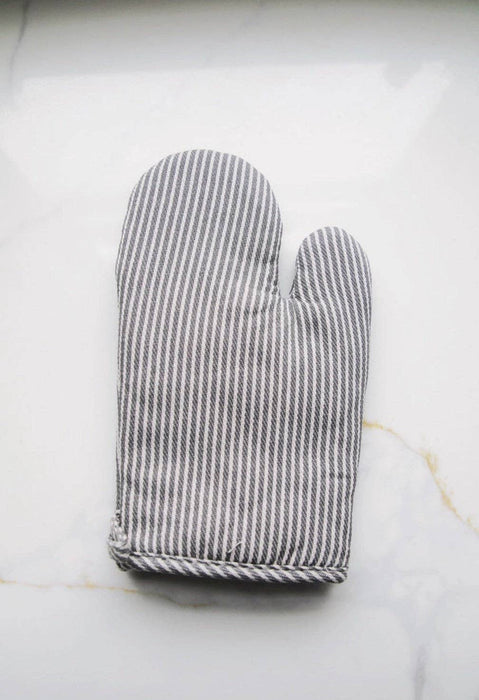 Grey Stripe Oven Mitt