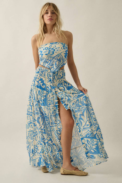 Elena Smocked Maxi Skirt