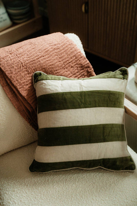 Velvet Linen Stripe Pillow