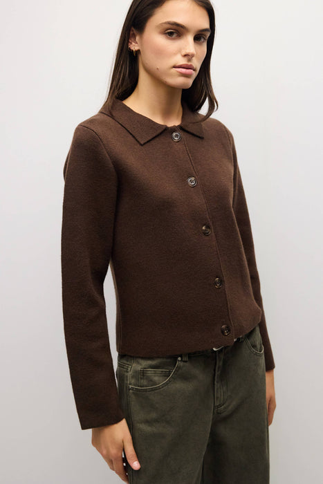 Posh Faux Fur Collar Cardigan