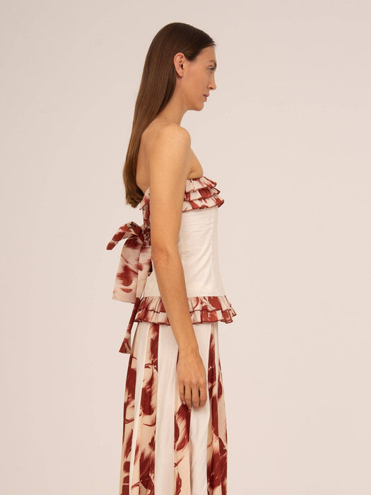 Flor Roja Strapless Top