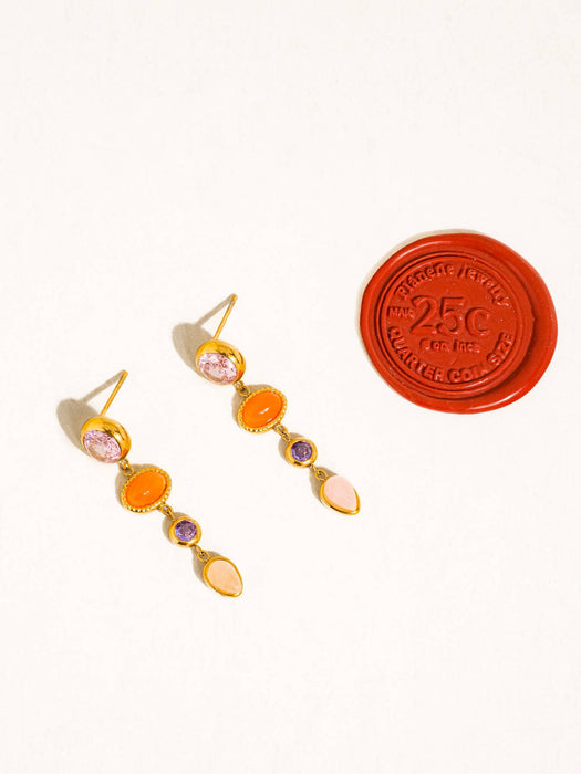 Evi Pink Gemstone Drop Earrings