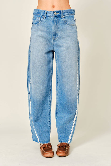 Lace Barrel Jeans