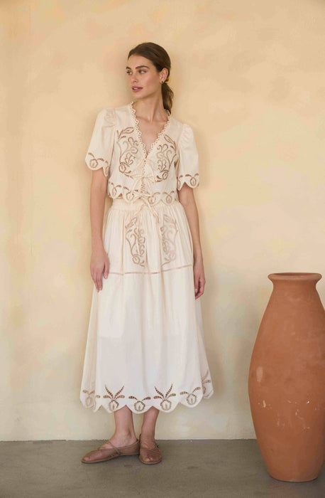 Isla Lace Midi Skirt