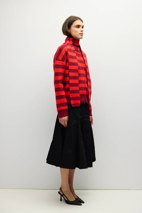 Rouge Striped Sweater with Scarf