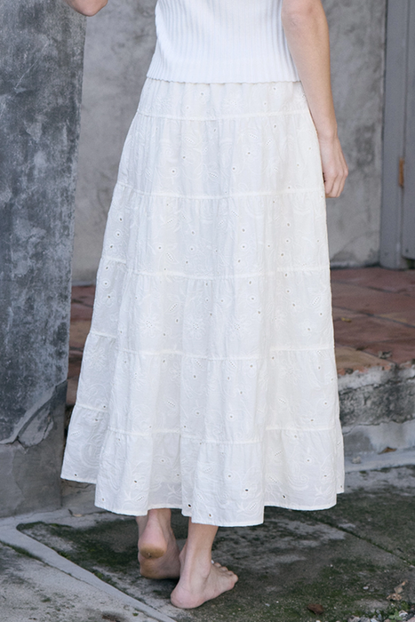 Aperture Cotton Maxi Skirt
