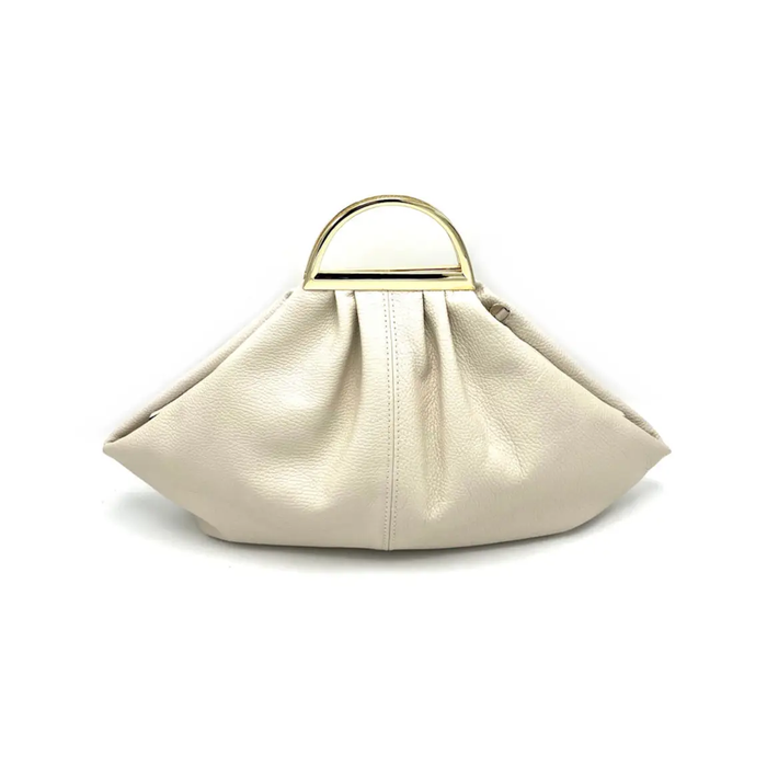 Metal Handle Genuine Leather Bag