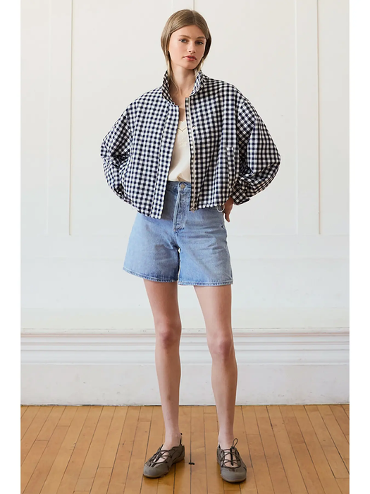 Gingham Collar Jacket