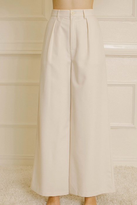 Cream High Waisted Trouser