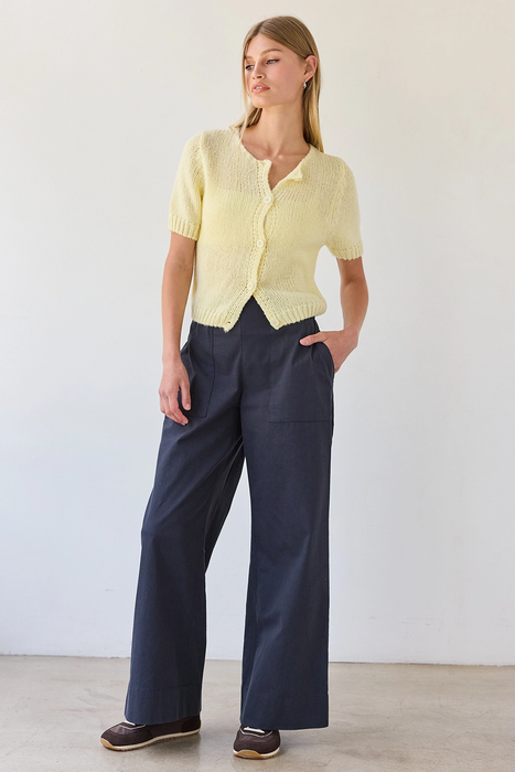 Navy Cotton Trouser