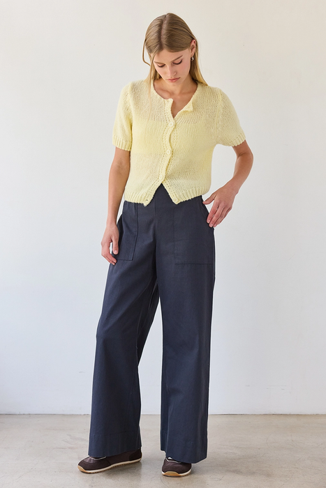 Navy Cotton Trouser