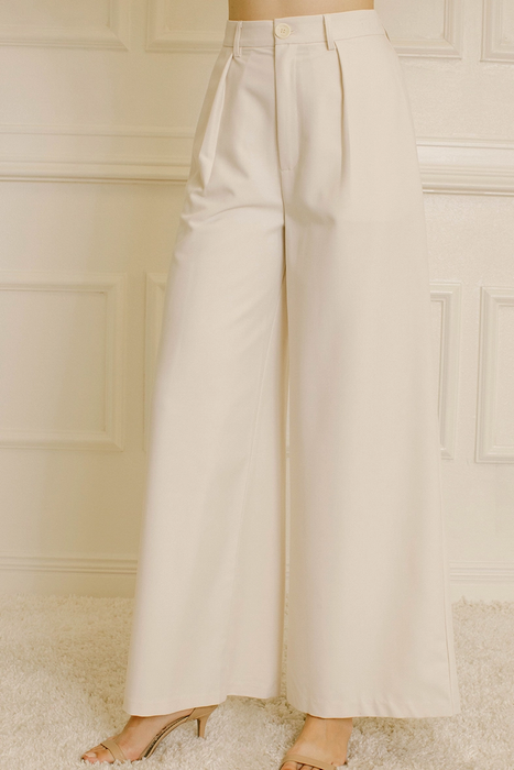 Cream High Waisted Trouser