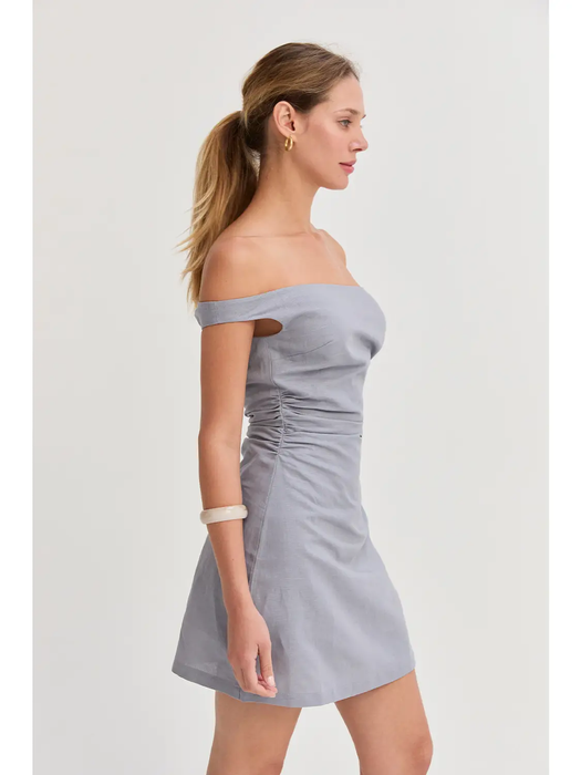 Linen Blend Mini Dress