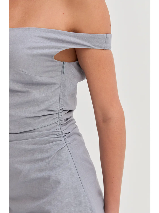 Linen Blend Mini Dress